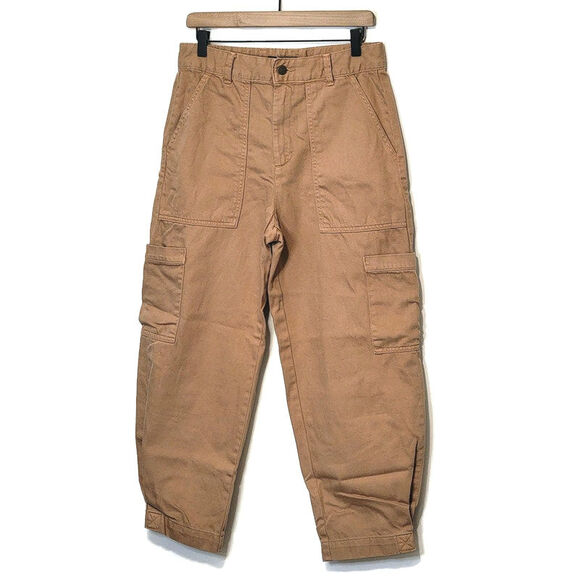 Banana Republic Relaxed Surplus Cargo Utility Pant Crop Tan Khaki Casual 4 - Picture 9 of 16